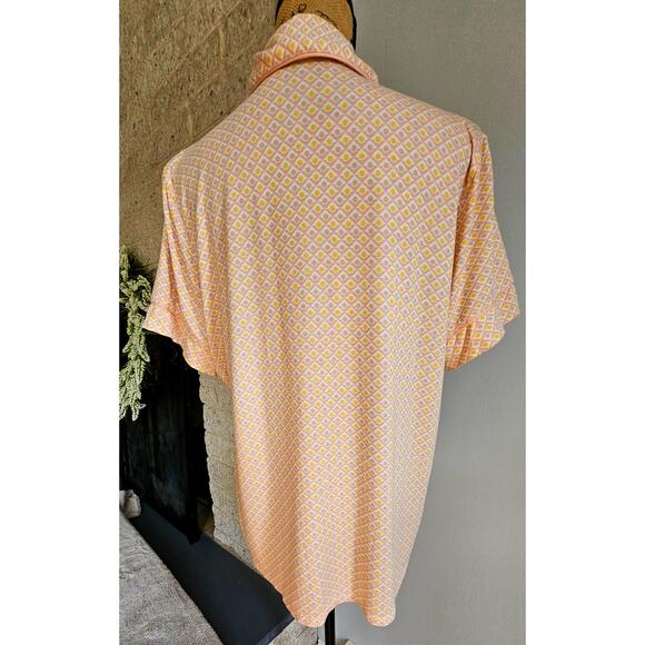 EBERJEY Gisele Relaxed Short Pajama Set In Geometric Print Tile Rose Cloud Sz L - Picture 9 of 10